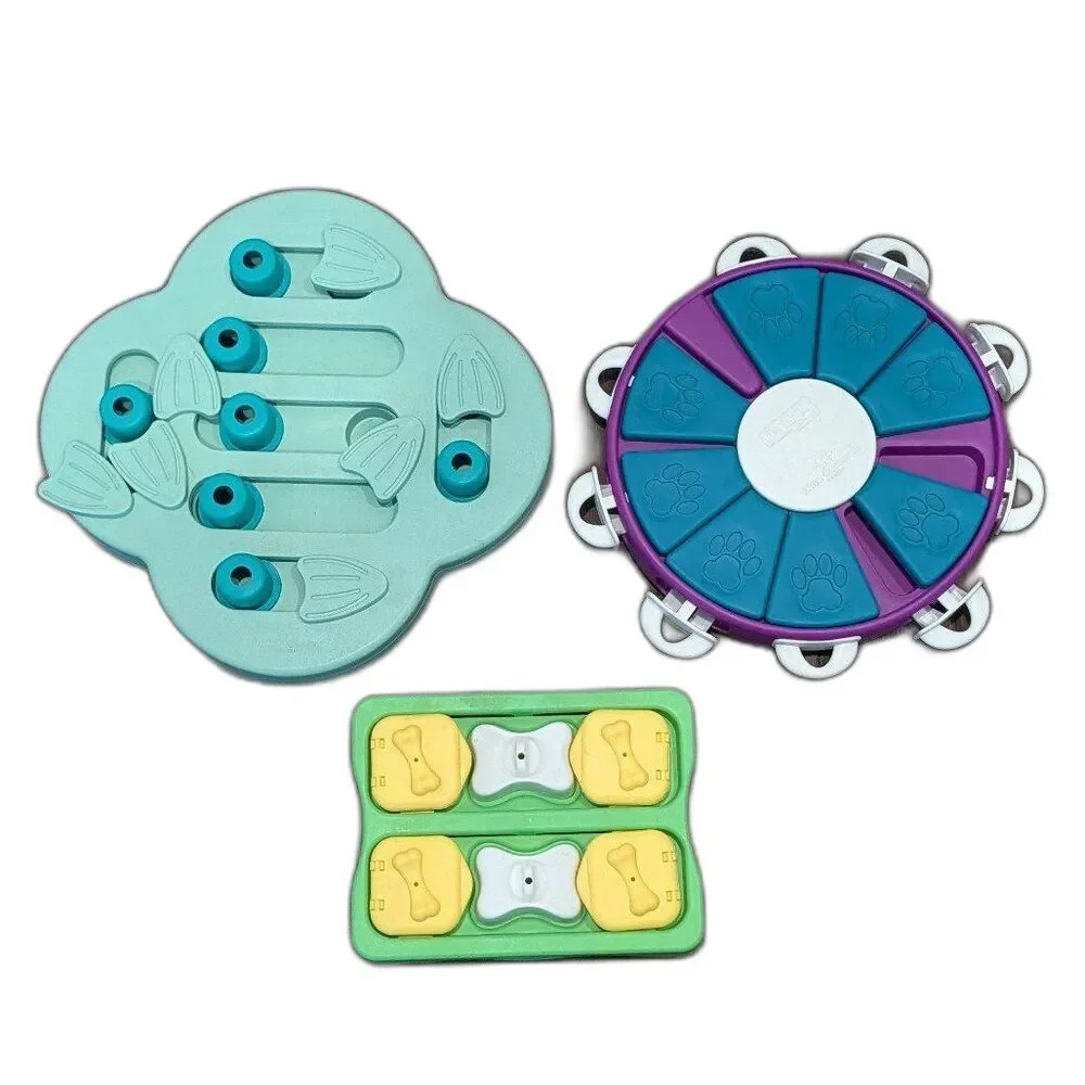 Nina Ottosson Outward Hound Interactive Dog Treat Puzzles Toys Games Bundle